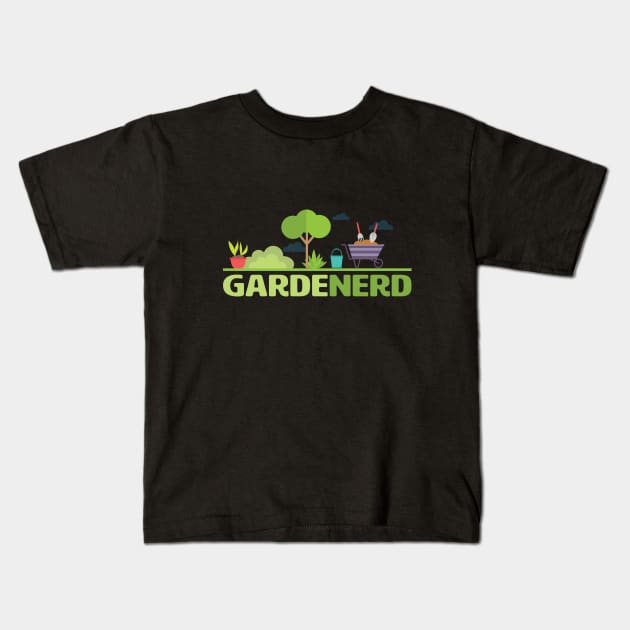 Gardening - Garden Nerd Kids T-Shirt by Kudostees